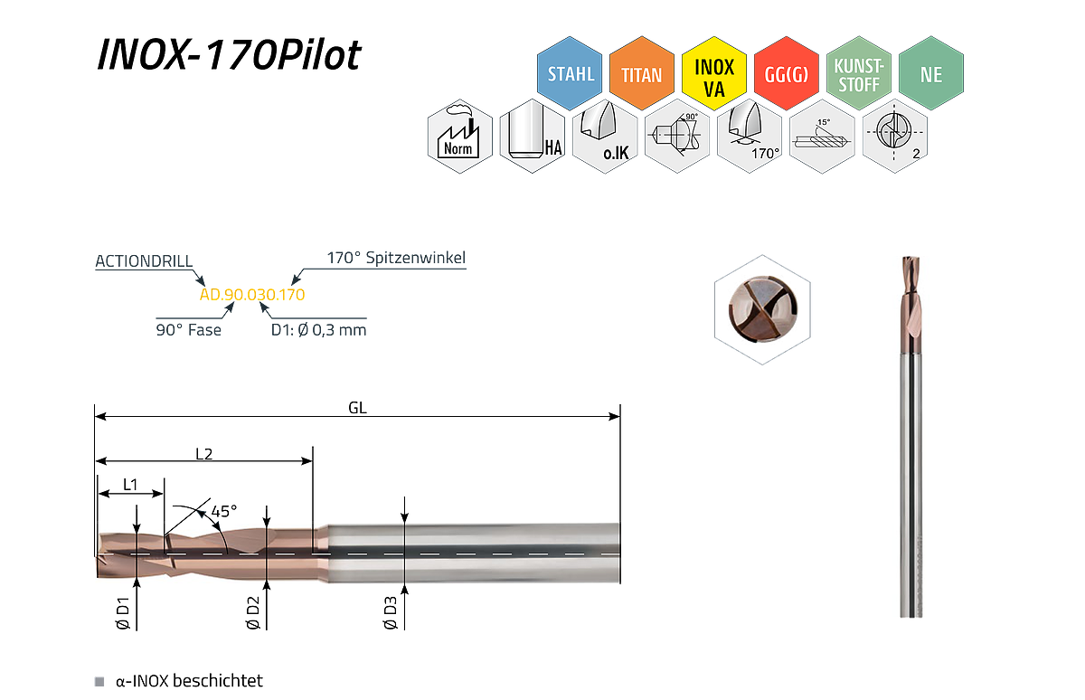 ACTIONDRILL INOX-170Pilot