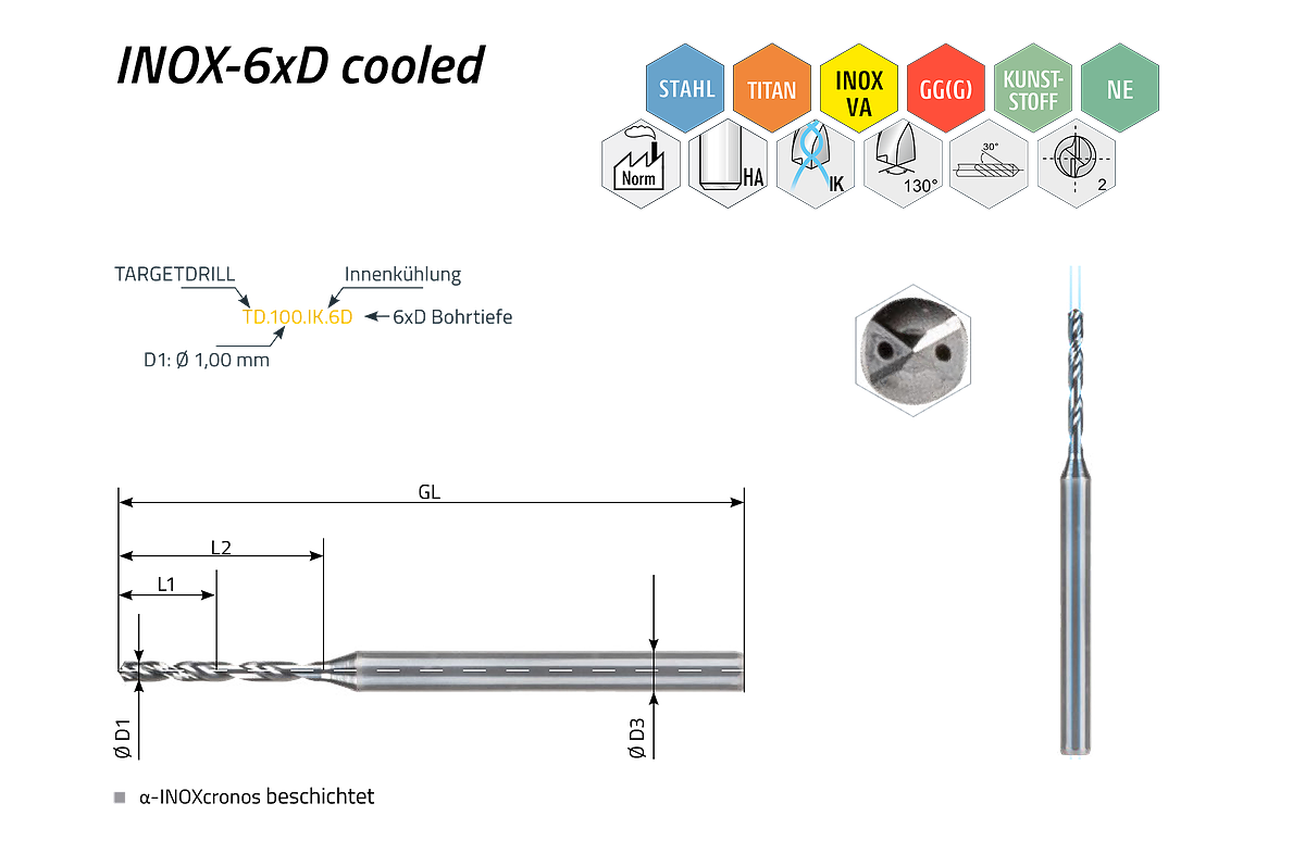 TARGETDRILL INOX-6xD bis 24xD cooled